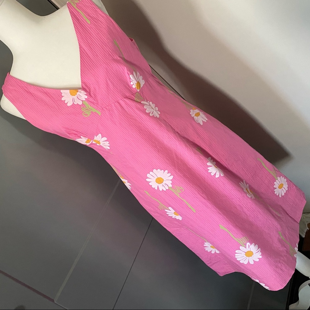 Vintage Lilly Pulitzer Size 10P Pink Daisy Stripe Sheath Dress EUC
